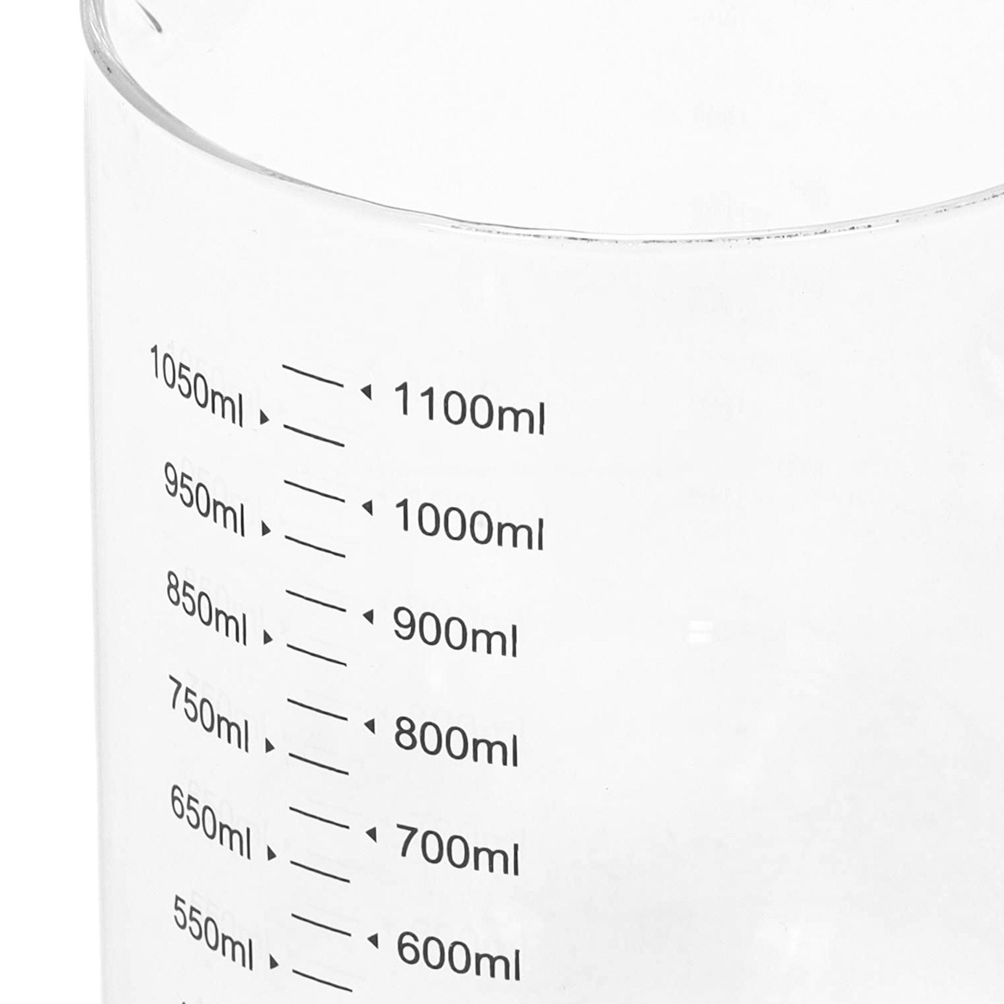 Excellent Houseware Vorratsglas Messkanne aus Glas ZOPA, 1 l, Glas, (einzeln, einzeln)