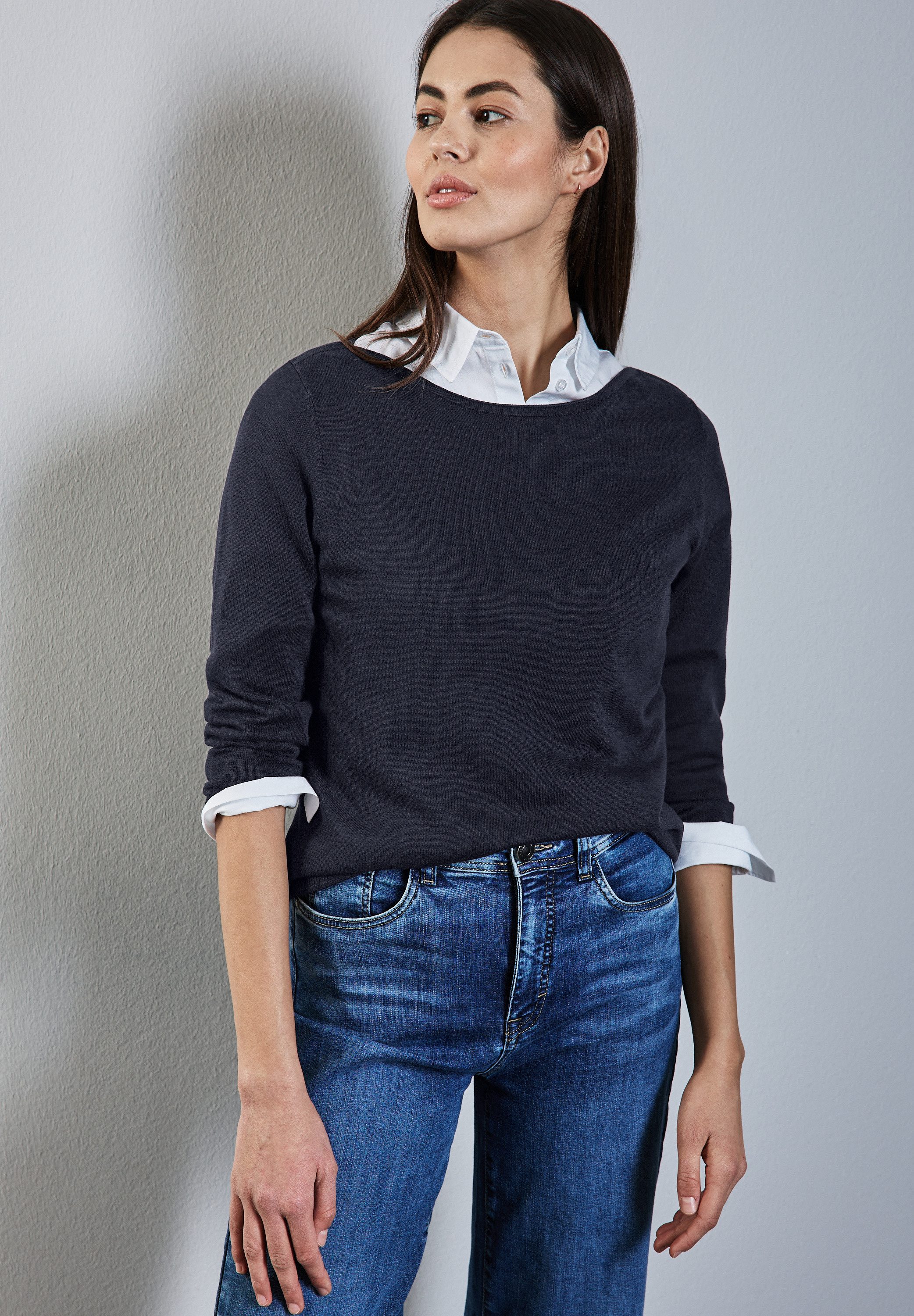 STREET ONE Strickpullover mit U-Boot-Ausschnitt