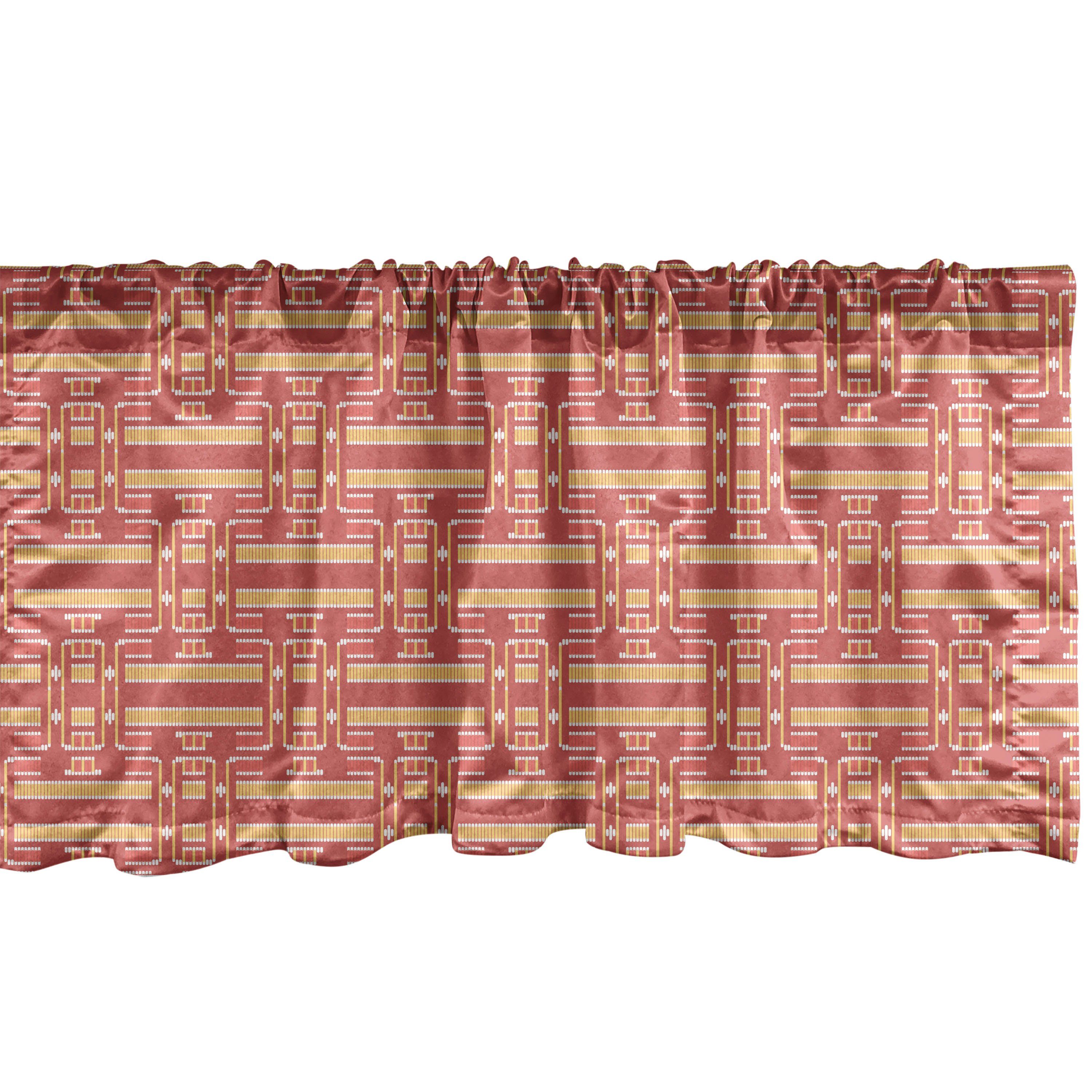 Scheibengardine Vorhang Volant für Küche Schlafzimmer Dekor mit Stangentasche, Abakuhaus, Microfaser, Abstrakt Hispanic Ethnischer Entwurf