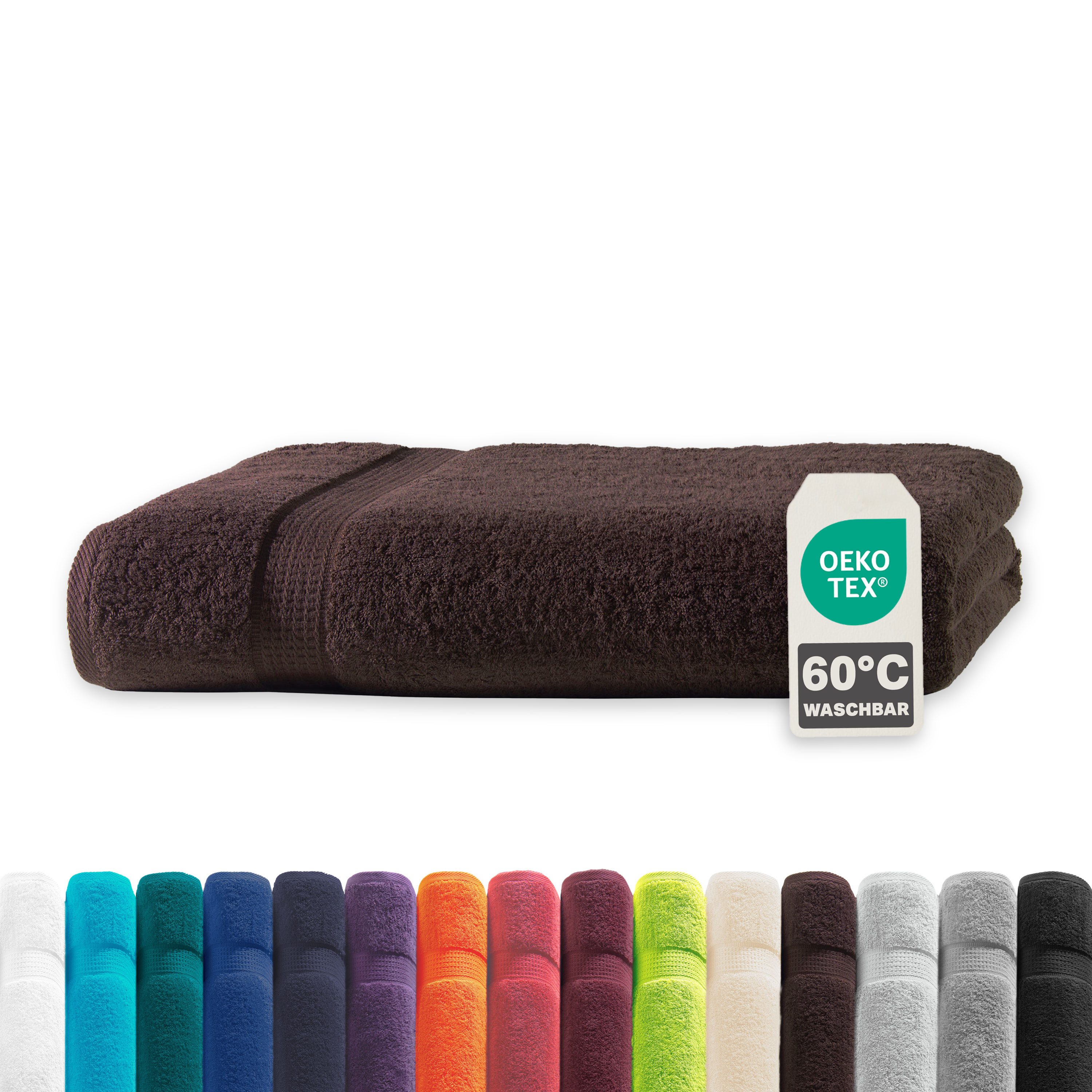 Devior Handtuch Set Frottierserie Elegance in vielen Farben, hochwertig mit 500 g/m², Badetuch - 100% Baumwolle (1-St), 100x150 cm, ideal für Bad & Sauna, 60° Wäsche, trocknergeeignet