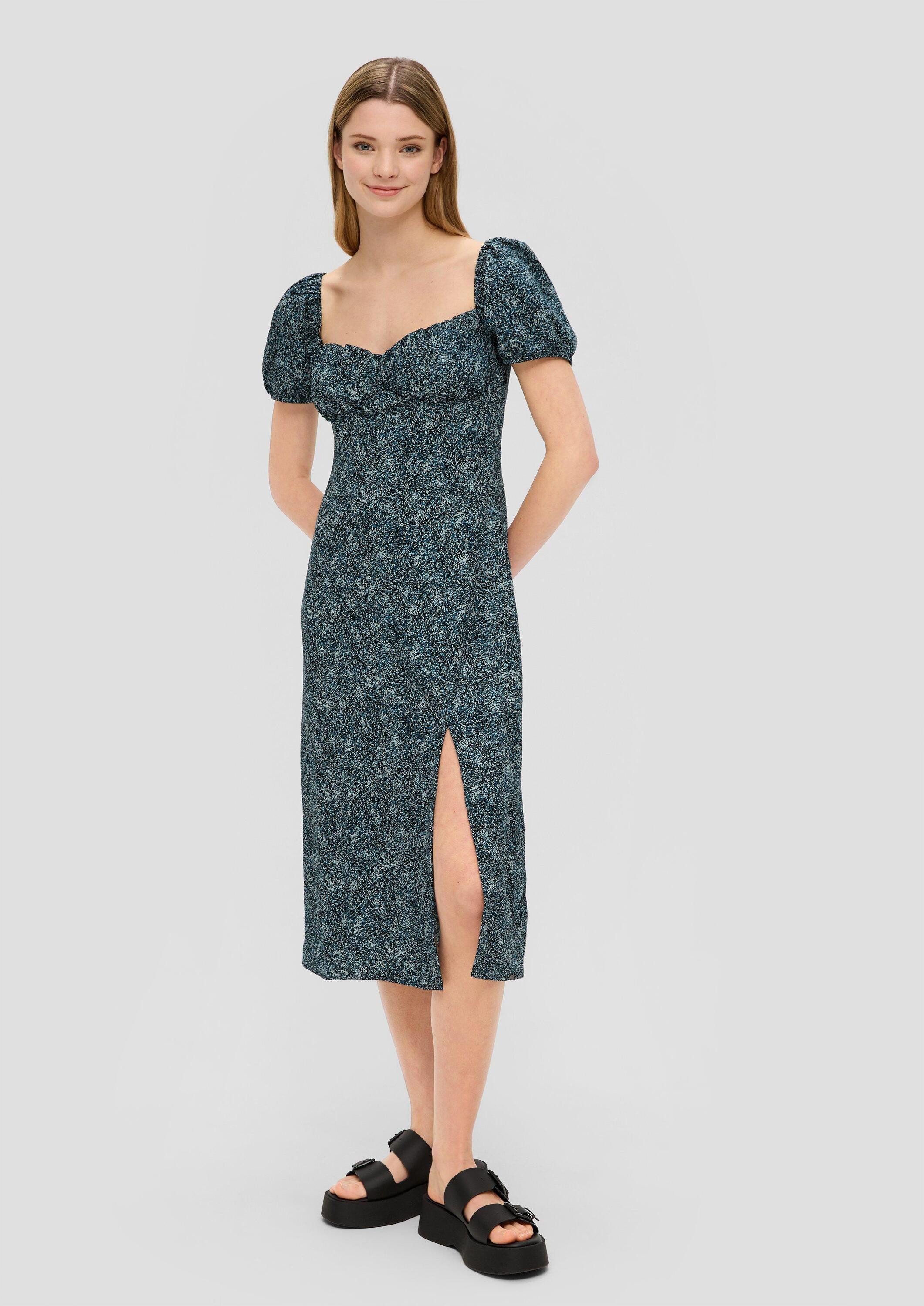 QS Midikleid Kleid Midikleid mit Smok-Detail günstig online kaufen