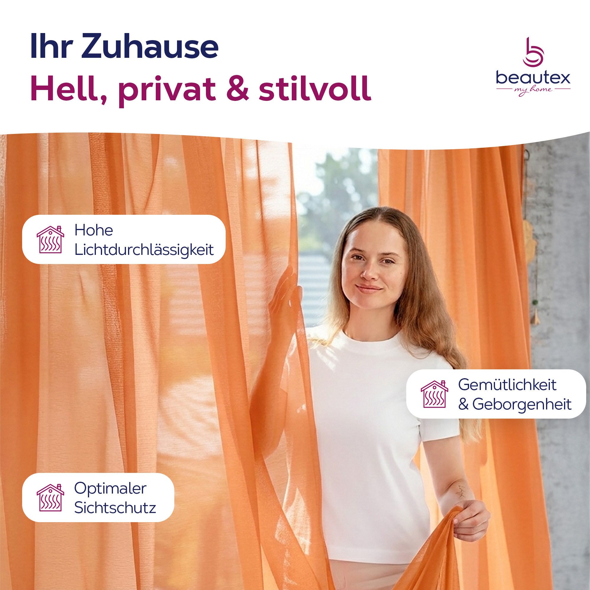 Beautex Gardine transparent Dolly, wählbar mit Kräusel- und Ösen- Aufhängung (1 St), Kräuselband, transparent