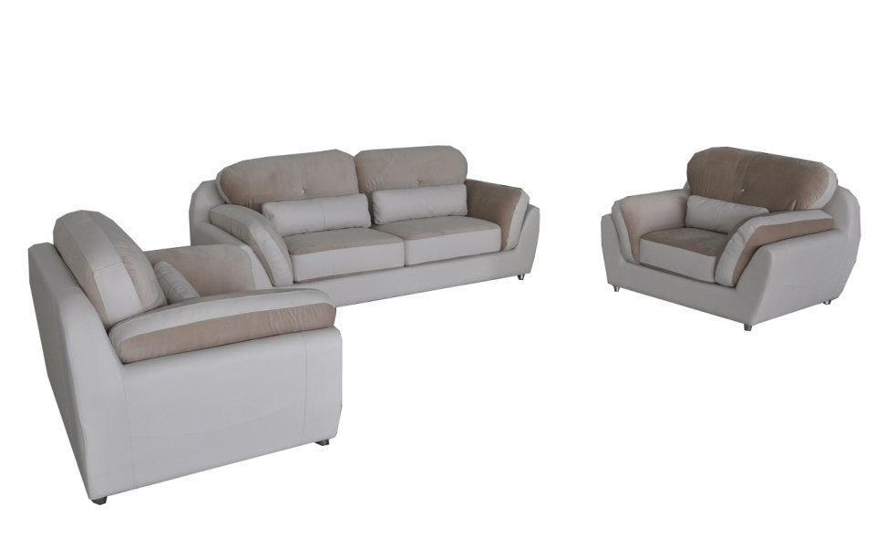 Design Sitz Sofa 3+1+1 Garnitur Polster Textil JVmoebel Sessel, Sofa Set Europe Made in Sofagarnitur