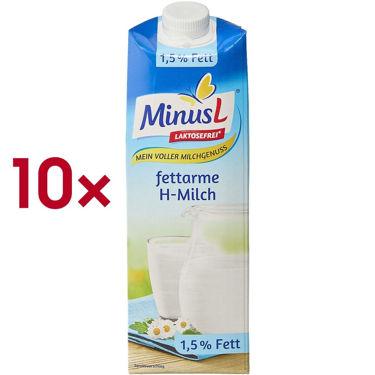 MinusL Milch 1,5% Fett, laktosefrei*, 10x 1 Liter
