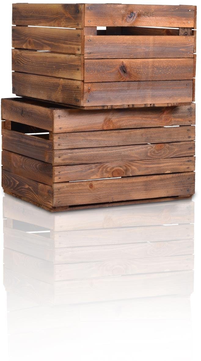 CHICCIE Holzkiste Regale Dunkel Geflammt 50x40x30cm günstig online kaufen