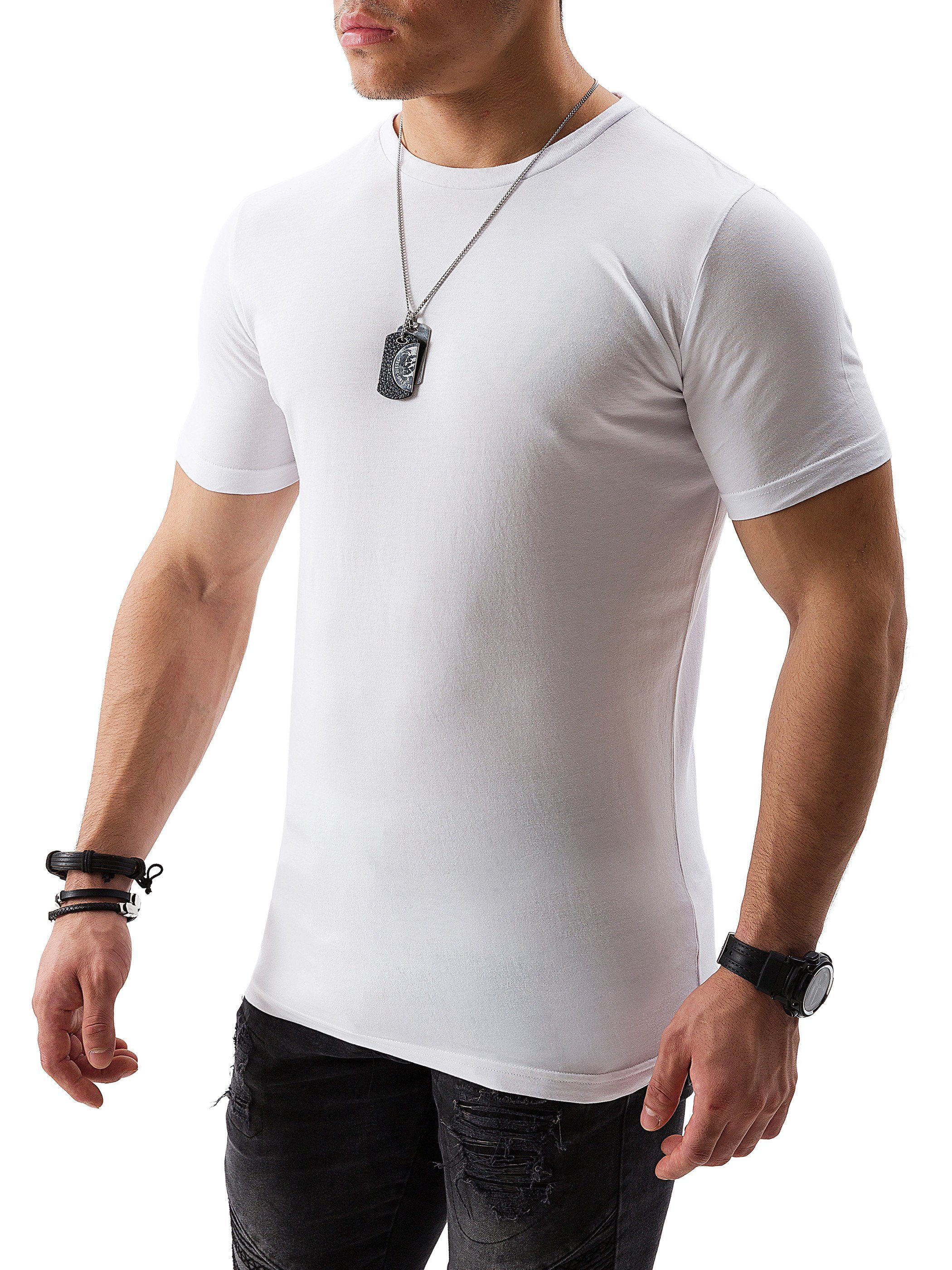 white Crew (Set) Rundhalsshirt T-Shirt 114001) (brilliant WOTEGA Neck Tee modernes Basic Alton Weiß