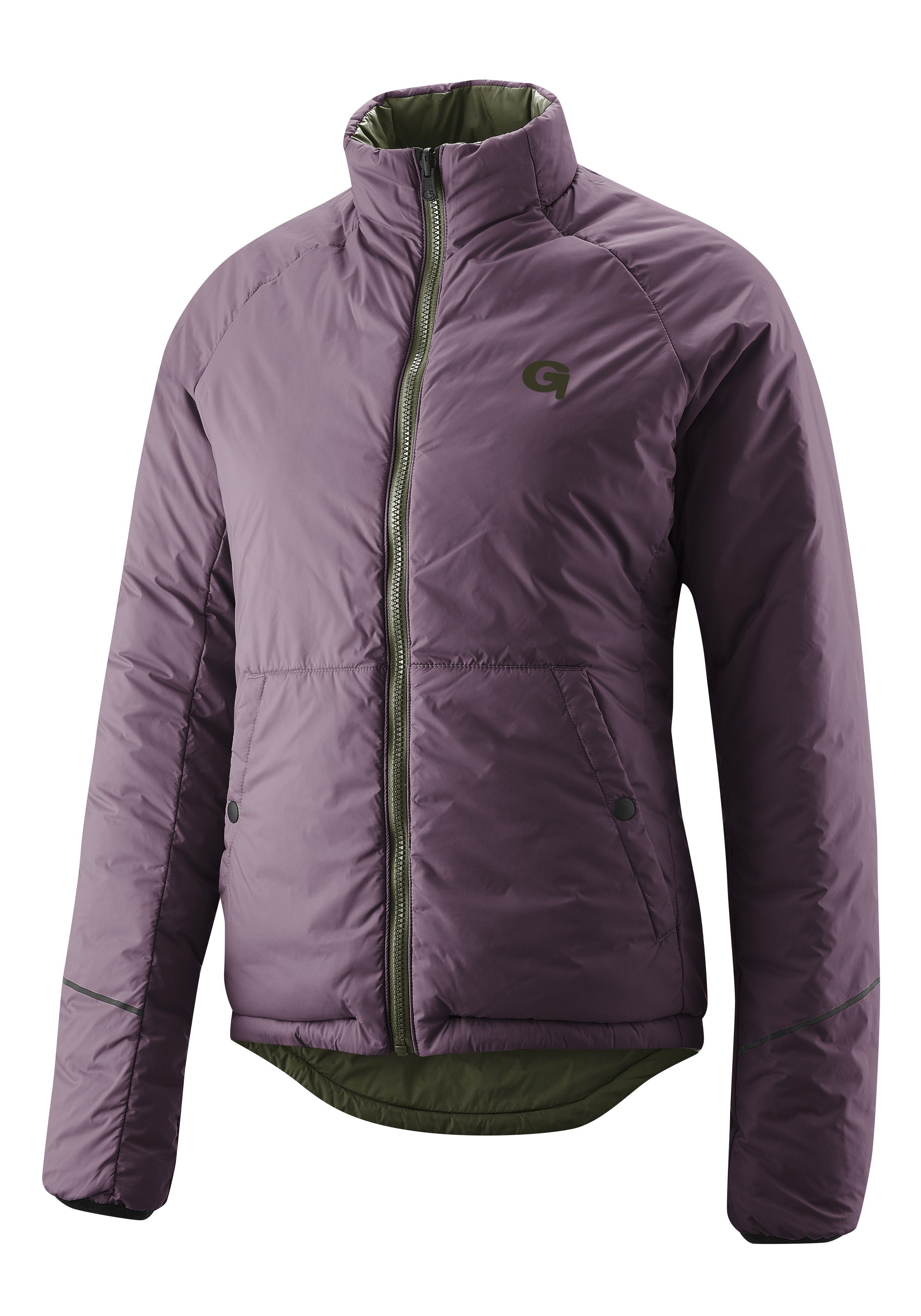 und Primaloft-Jacke, Damen warme atmungsaktive olivgrün Gonso Wendejacke Fahrradjacke SORIO