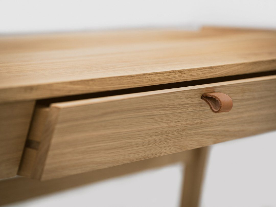 Eichenschreibtisch handgefertigter Schreibtisch mit KUNSST Schublade