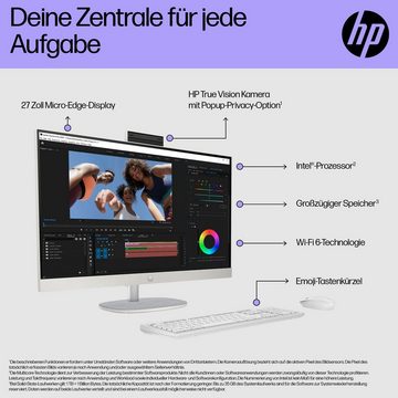 HP 27-cr1201ng All-in-One PC (27 Zoll, Intel Core Ultra 7 155U, Intel Internal Graphics, 16 GB RAM, 512 GB SSD)