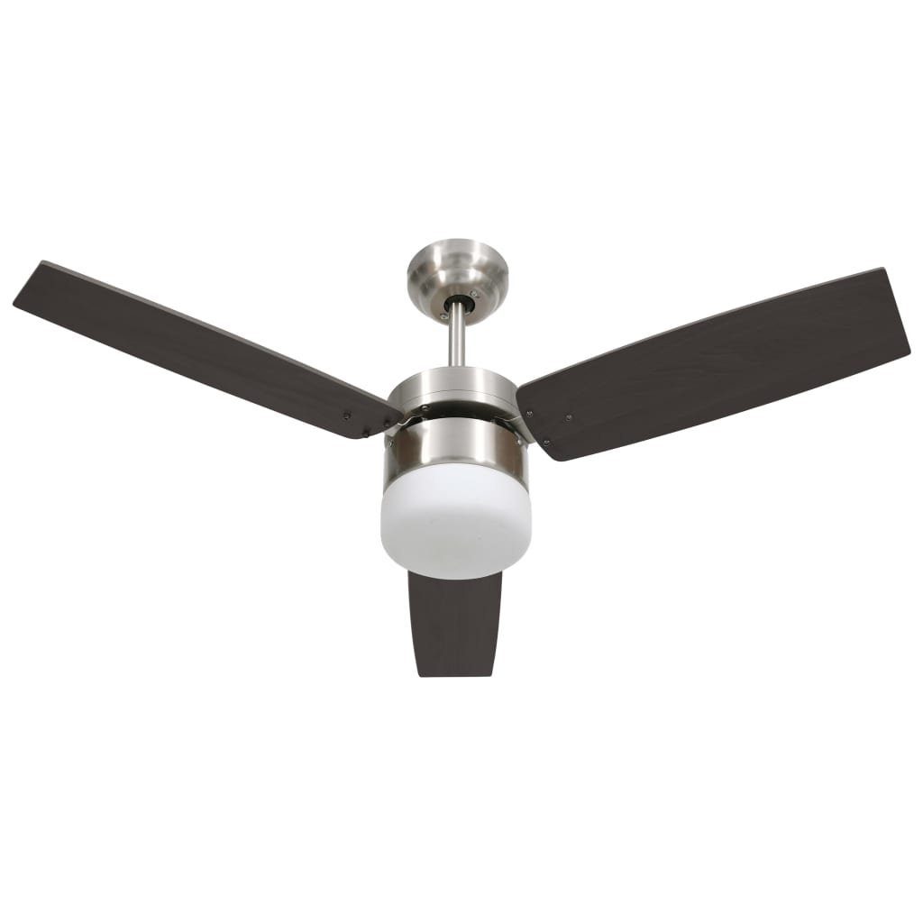 vidaXL Deckenventilator Deckenventilator mit Licht und Fernbedienung 108 cm Dunkelbraun