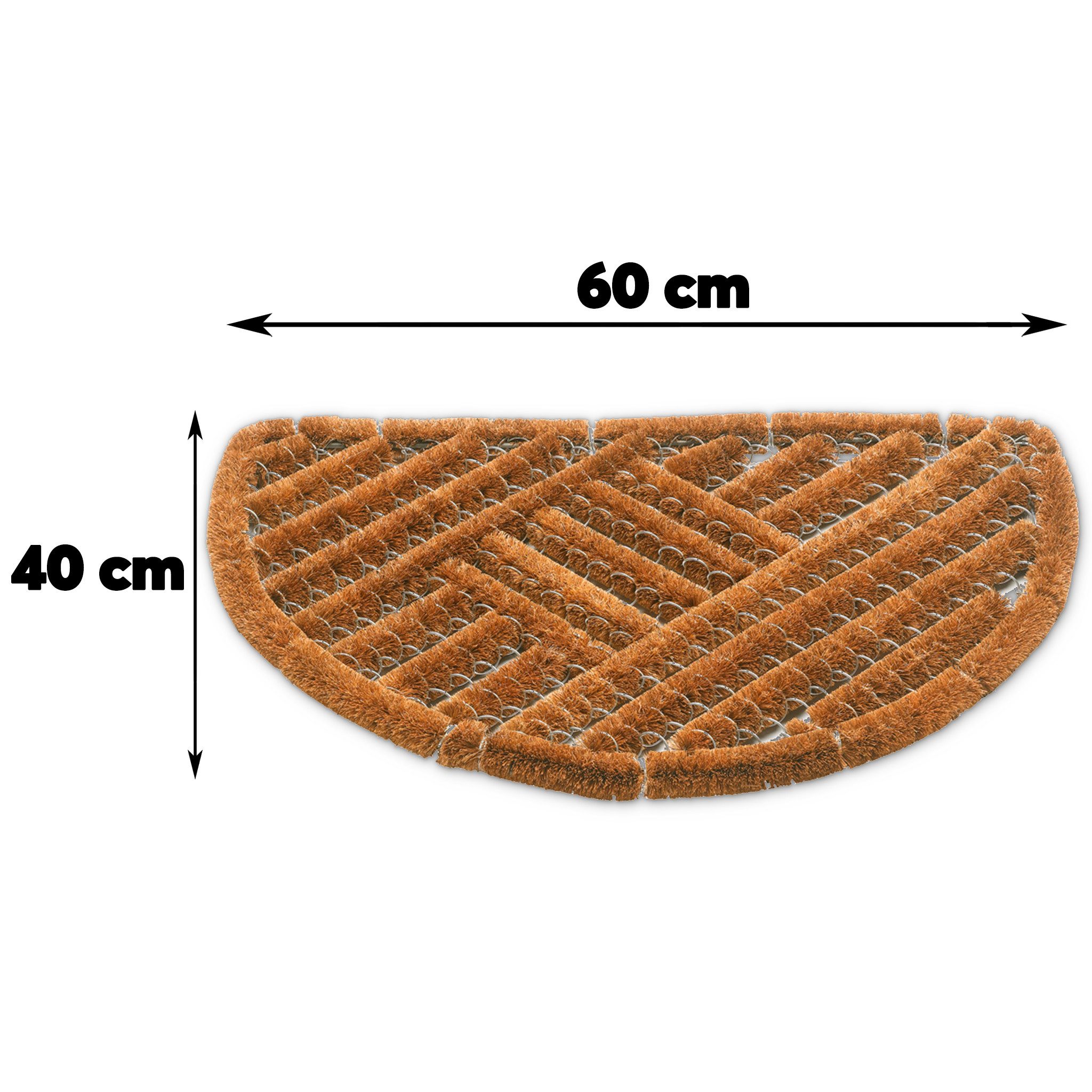 matches21 HOME & HOBBY Fußmatte Draht-Bürsten Kokosmatte natur halbrund 40x günstig online kaufen