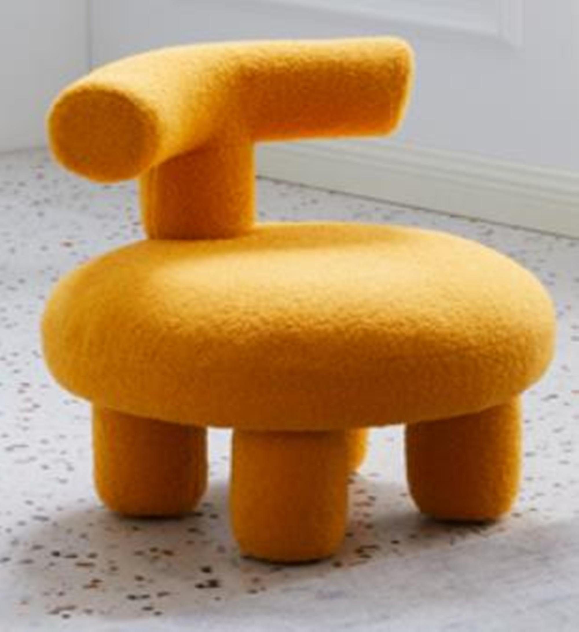 JVmoebel Kindersessel Design Ponystuhl für Wohnzimmer Moderner Kinderponystuhl Kinder Gelb