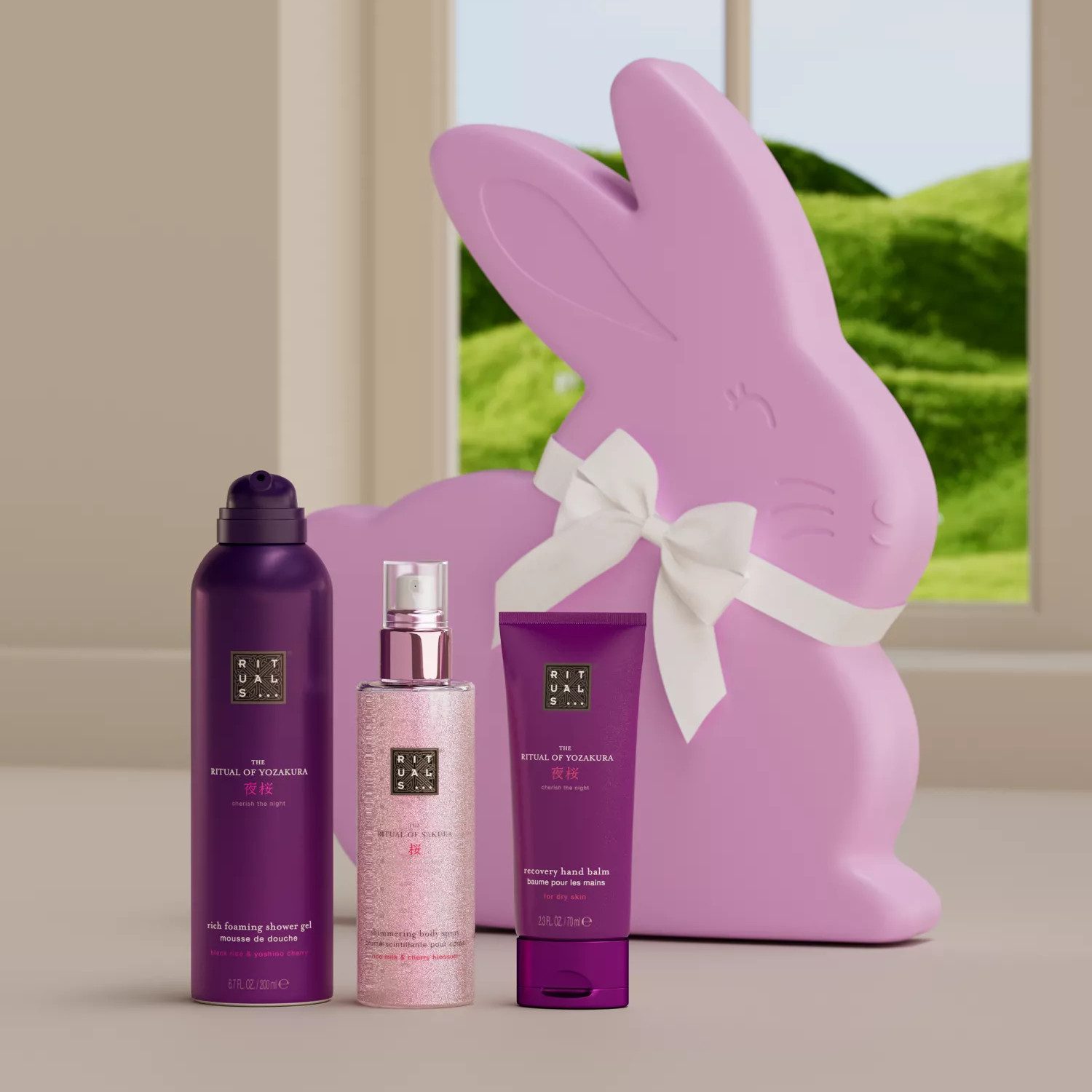 Rituals Pflege-Geschenkset Rituals Easter Giftset Cherry Blossom Limited Edition, 3-tlg., Oster-Geschenkset mit Sakura & Yozakura in Hasenbox