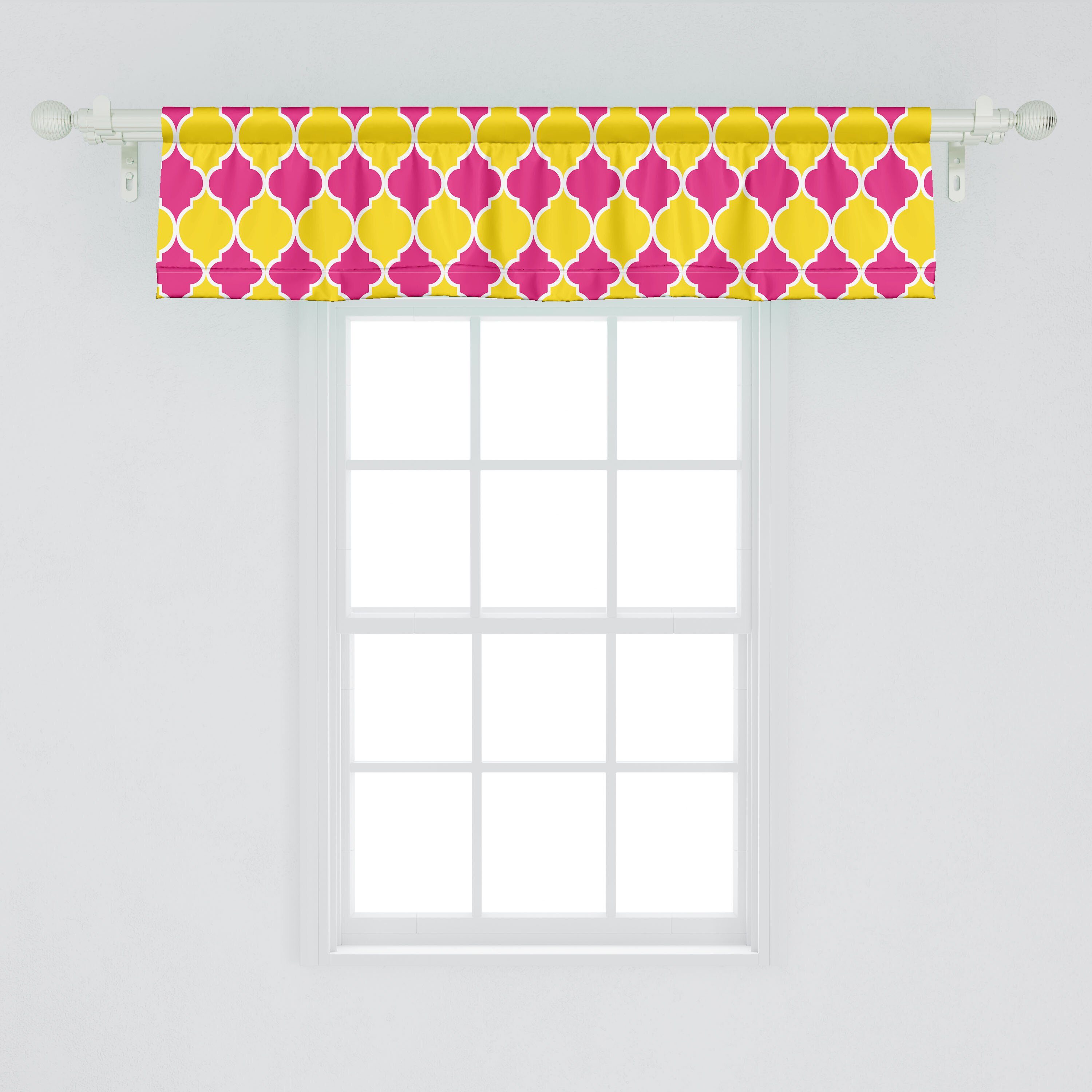 Scheibengardine Vorhang Stangentasche, Abakuhaus, Abstrakt Volant Muster für mit Schlafzimmer moderne Dekor Microfaser, Bunte Küche