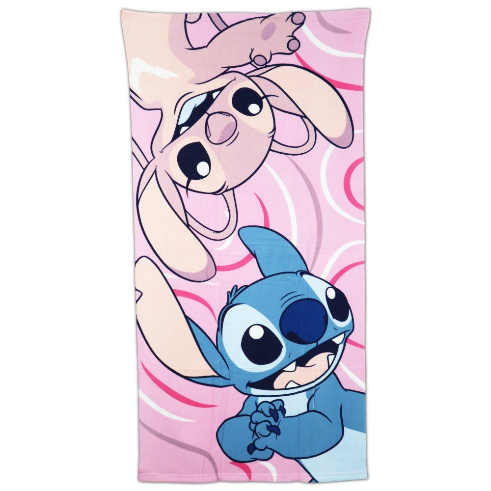 Disney Strandtuch Disney Lilo und Stitch Angel Mikrofaser Strandtuch Badetuch 70x140 cm