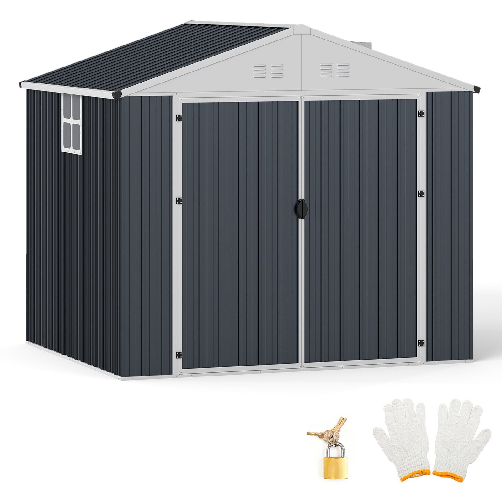 COSTWAY Gerätehaus Gerätehaus aus verzinktem Stahl Geräteschuppen
