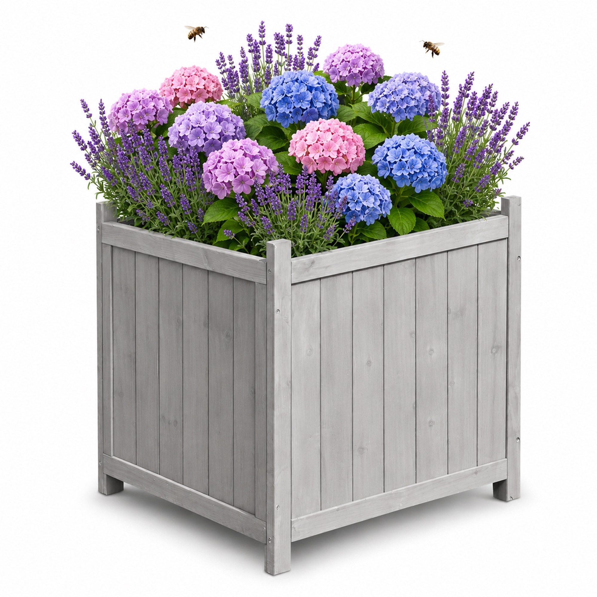 Mucola Blumentopf Blumenkübel 50x50cm Grau Pflanzkasten Blumentrog Blumentopf Übertopf (Stück, 1 St., Premium-Kübel), Innenbereich mit schwarzer Schutzfolie