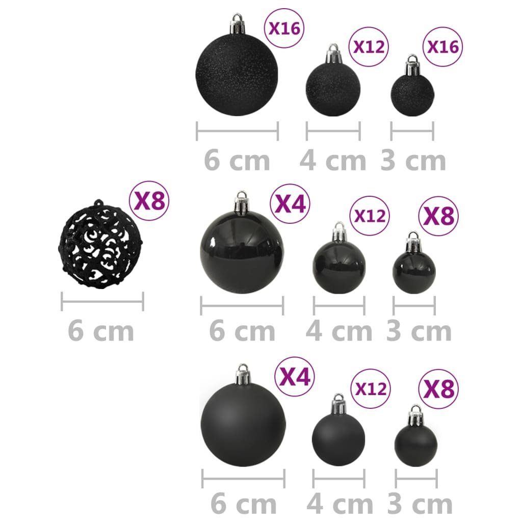 Schwarz Weihnachtskugel-Set 100-tlg. furnicato Weihnachtsbaumkugel