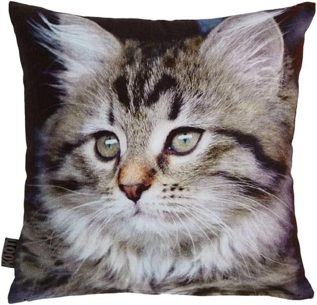 KAAT Amsterdam Dekokissen Katze Kitten Grey gefüllt 40 x 40 cm