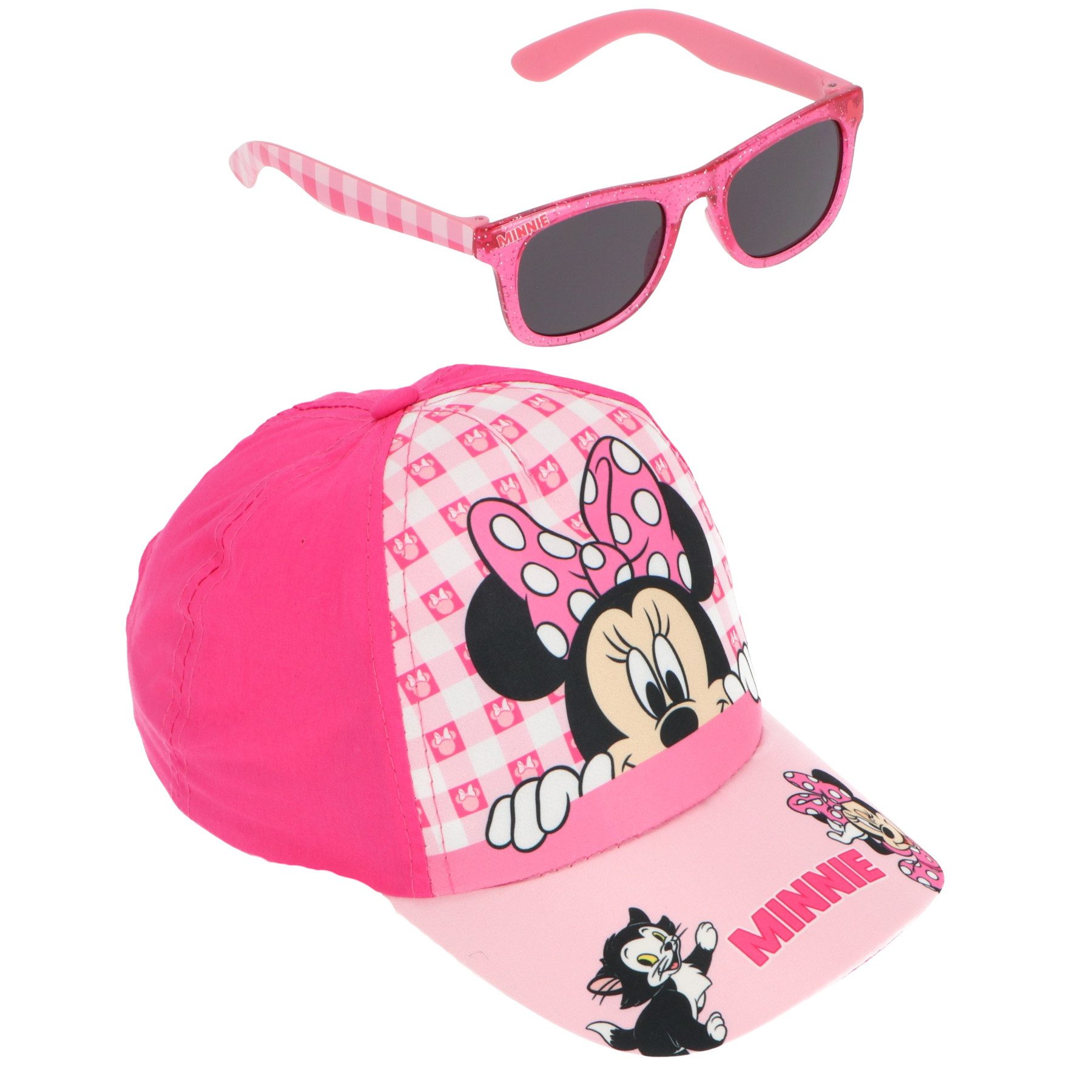 Disney Baseball Cap Disney Minnie Maus Kinder Basecap Baseball Kappe Mütze Sonnenbrille (1-St) Gr. 52