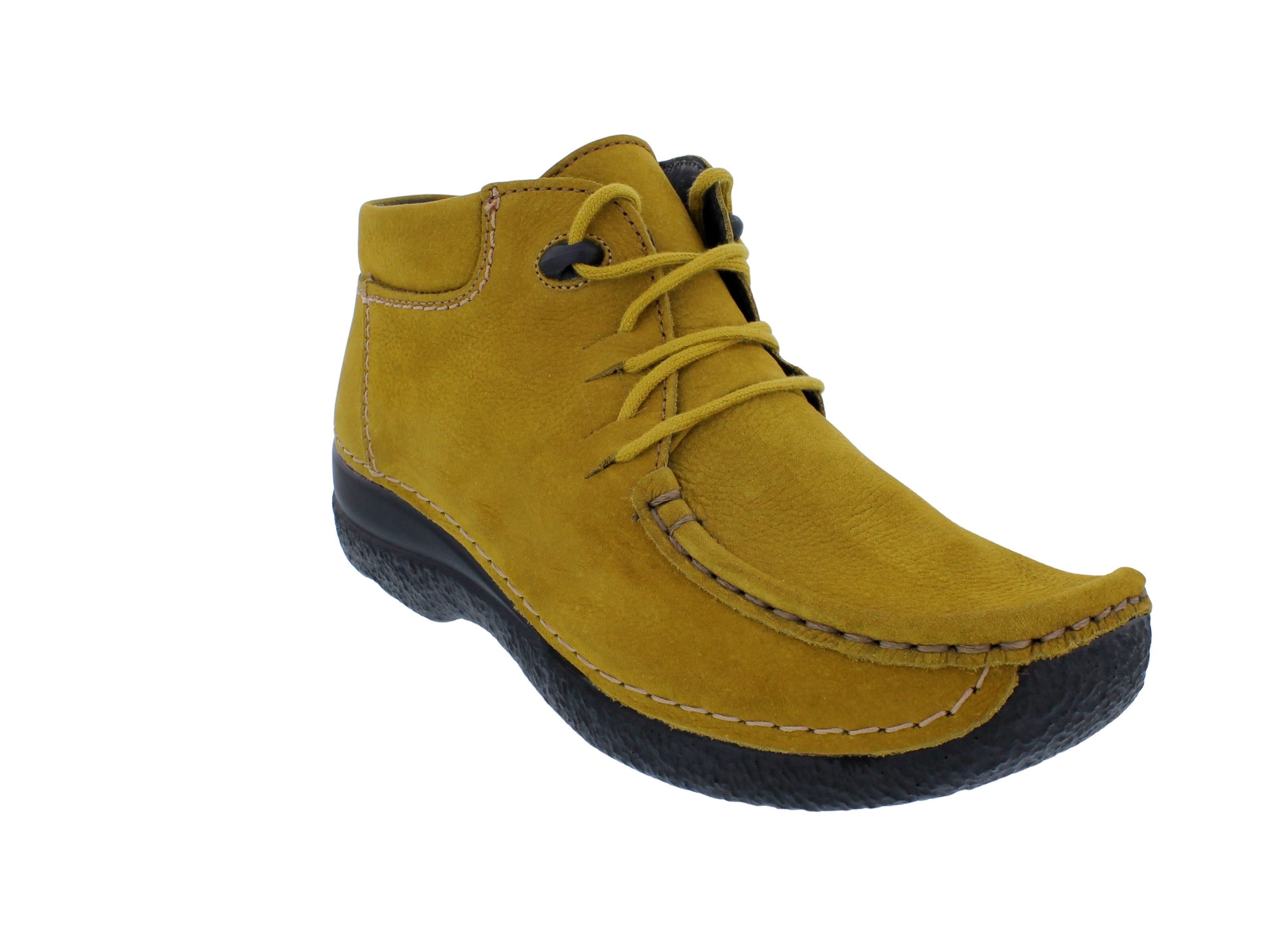 WOLKY Wolky Seamy Moc Bootie 0625311-940, Antique Nubuckleder, Mustard (gel Schnürstiefel