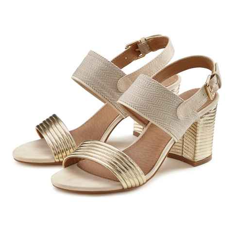 LASCANA Riemchensandalette Sandale, Sommerschuh mit Blockabsatz VEGAN