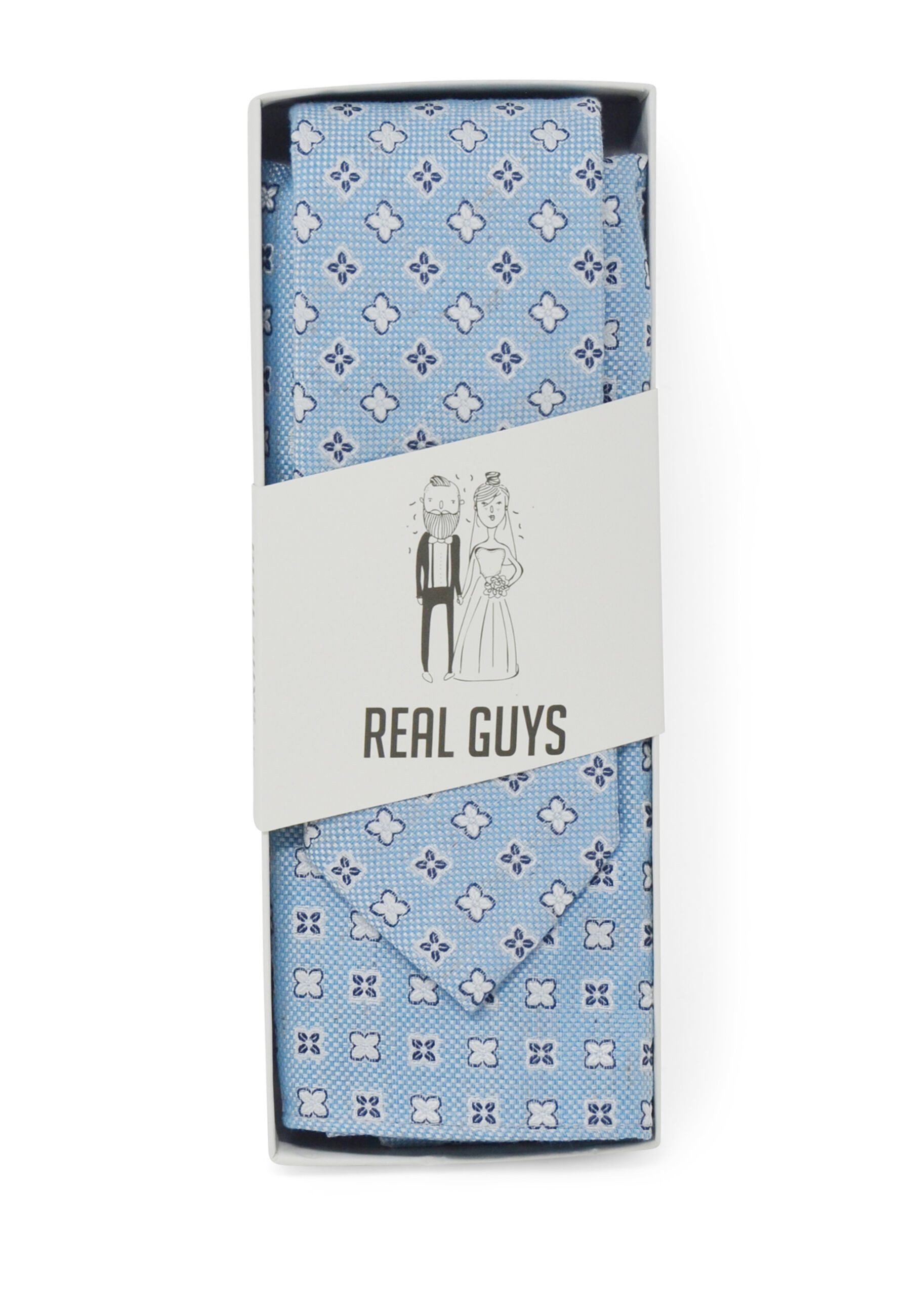 REAL GUYS by J.PLOENES Krawatte (1-St) mit Einstecktuch mit ausdrucksstarken Motiven