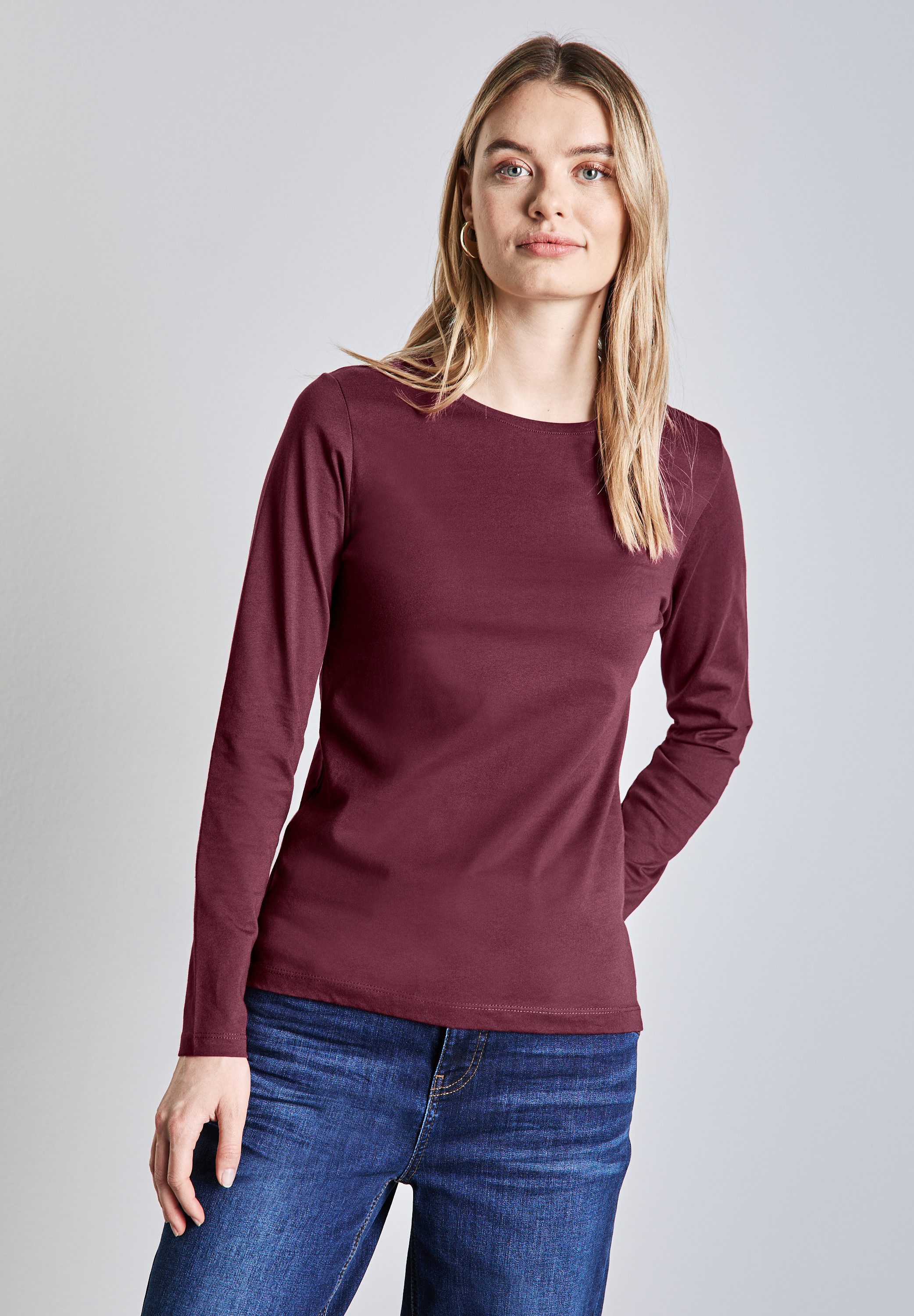 STREET ONE Langarmshirt, aus reiner Baumwolle günstig online kaufen