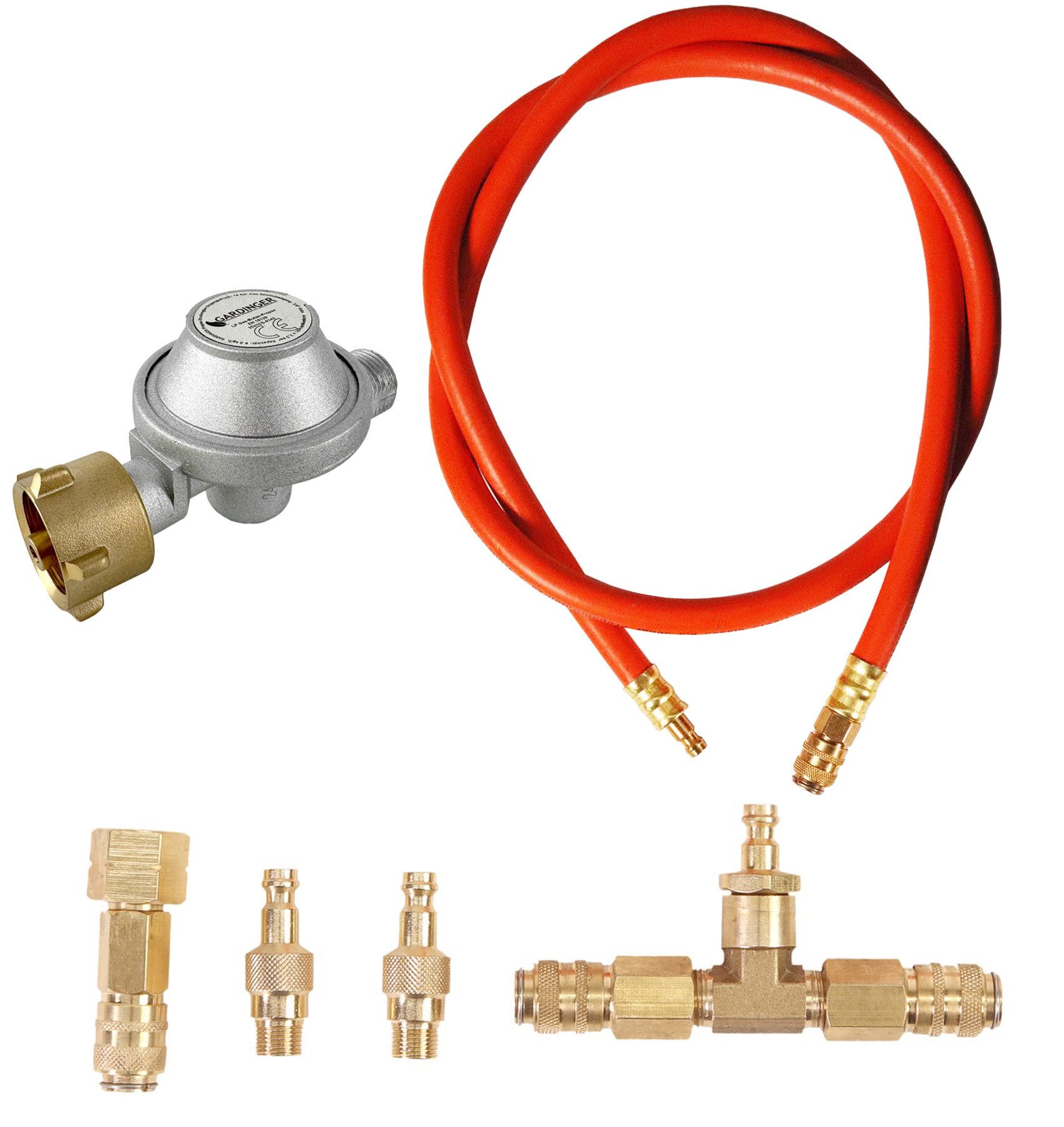 GARDINGER Gewindeadapter Adapterschlauchset mit Schnellkupplungen und Regler 2,5 bar, Schnellkupplungen