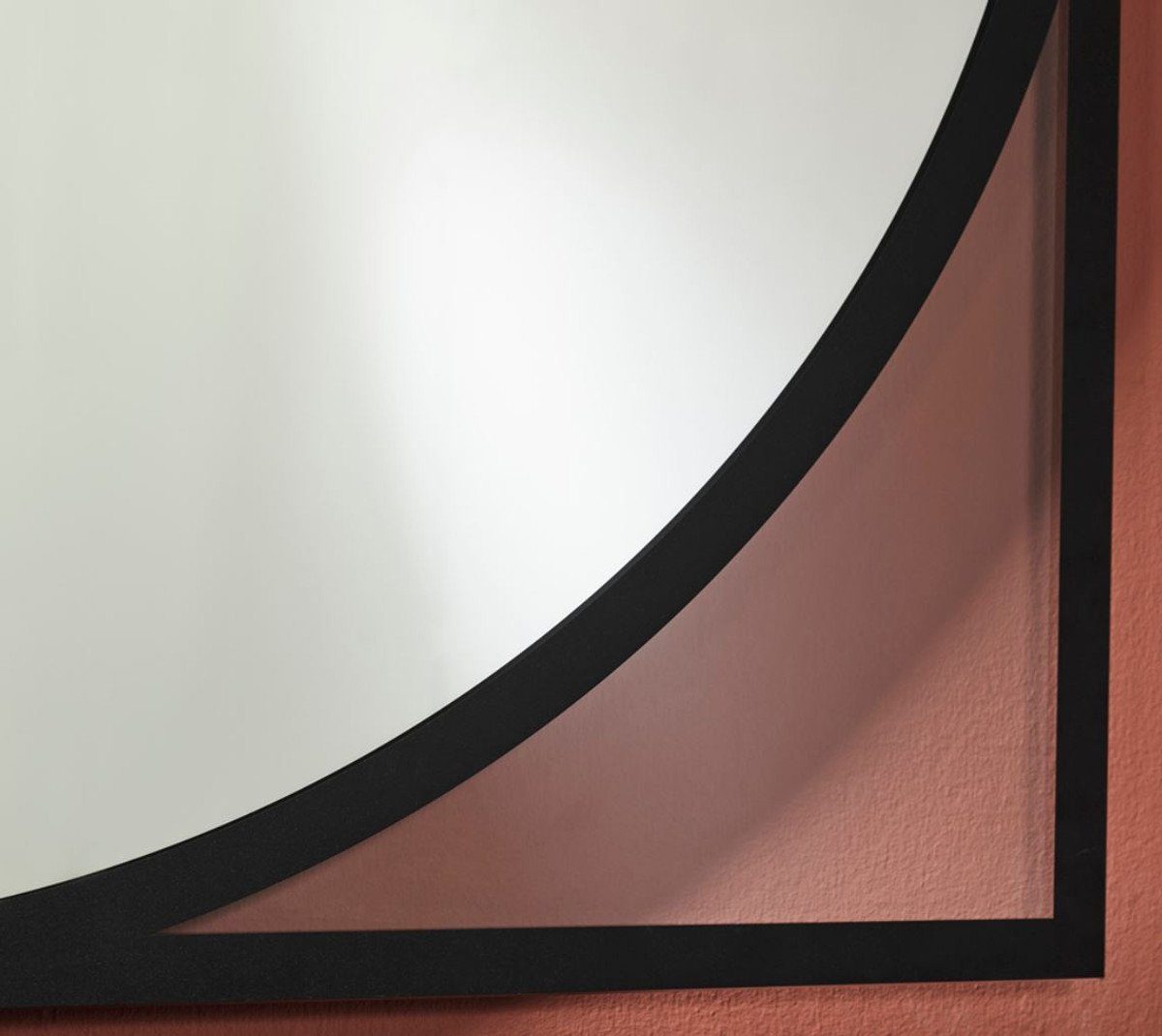 90 cm Wandspiegel Garderoben - H. 90 Wandspiegel Padrino Spiegel Wohnzimmer - Casa - Luxus x Luxus Schwarz Kollektion Spiegel