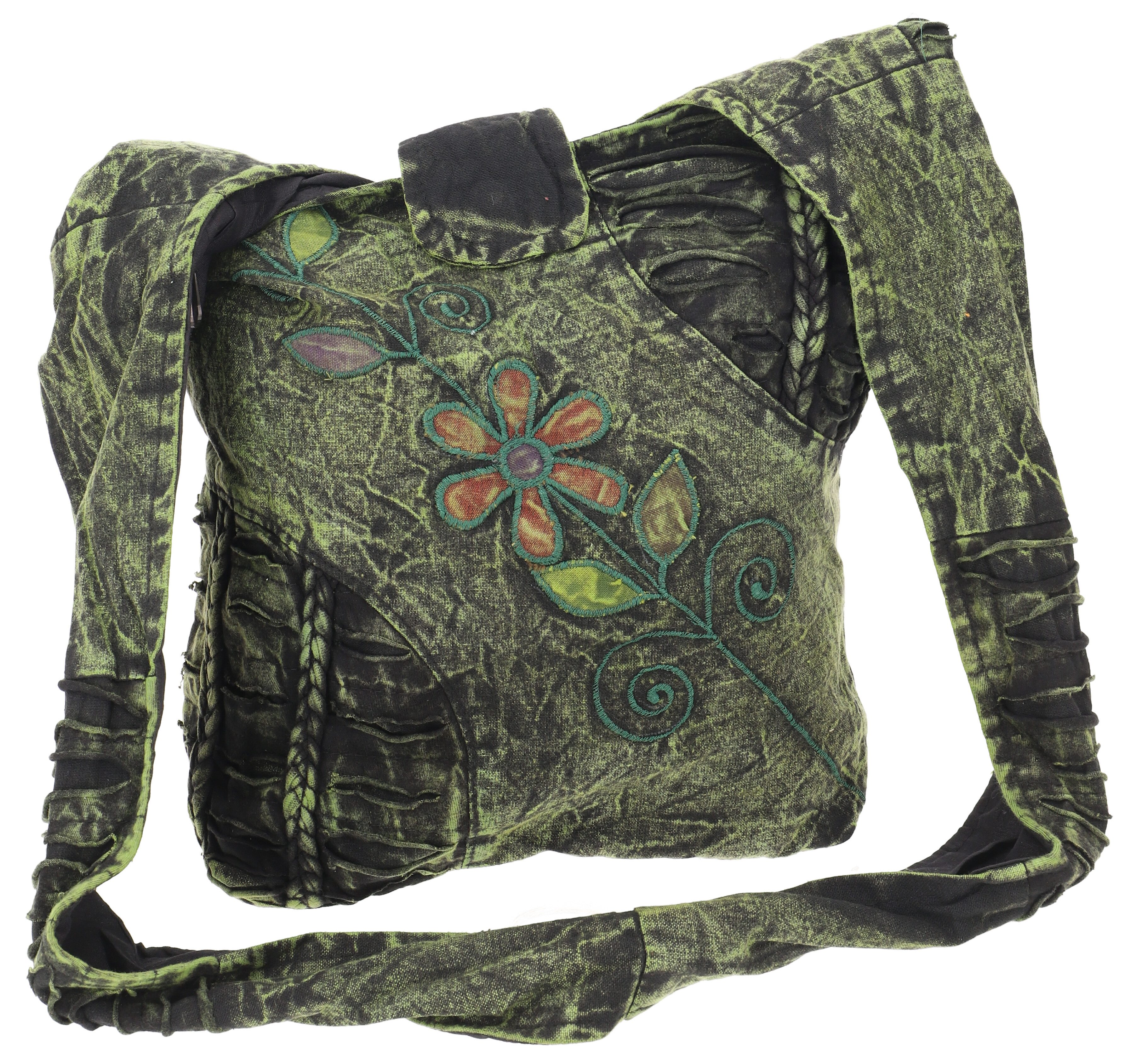 Guru-Shop Schultertasche Boho Schultertasche, Unikat Hippie Tasche, Goa..