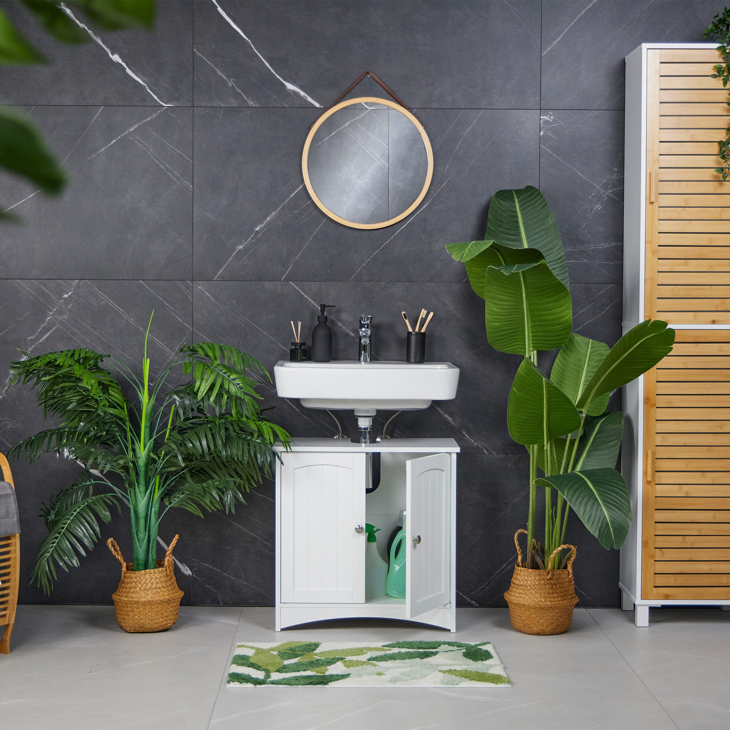 relaxdays Waschbeckenunterschrank mit Türe günstig online kaufen