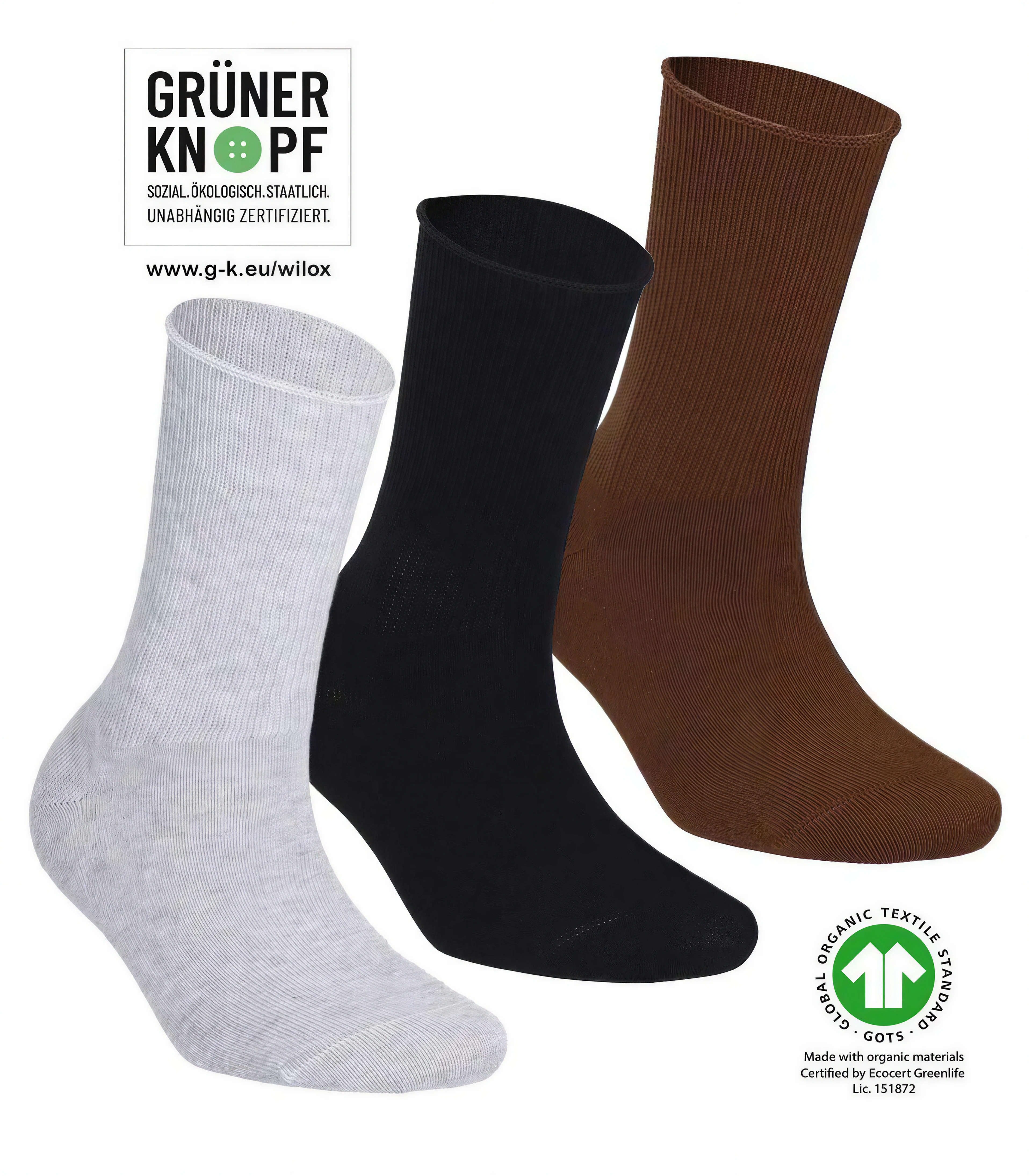 Wilox Langsocken Damen Organic Cotton RIB (1-Paar, 1 Paar) aus hautfreundlicher Baumwolle