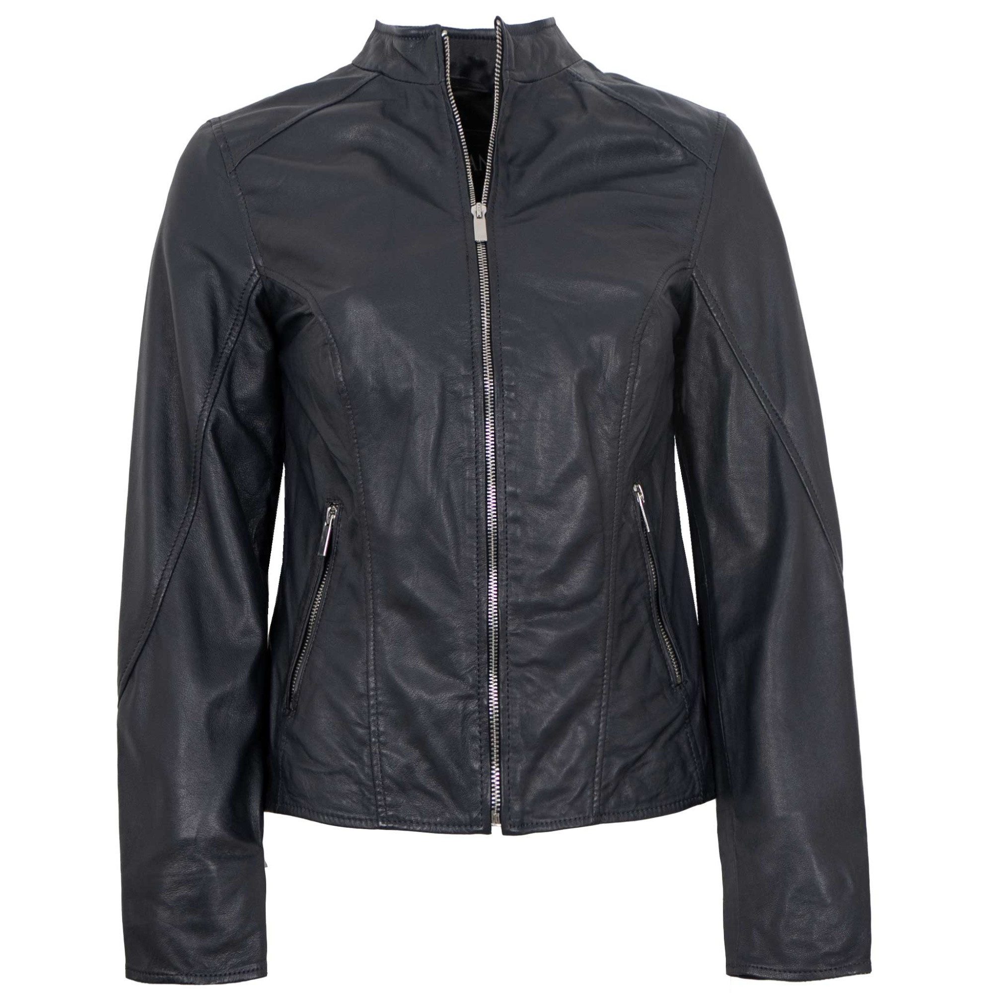 Jilani Lederjacke Fulya Jilani Collection - Damen Lederjacke Lammnappa navy günstig online kaufen