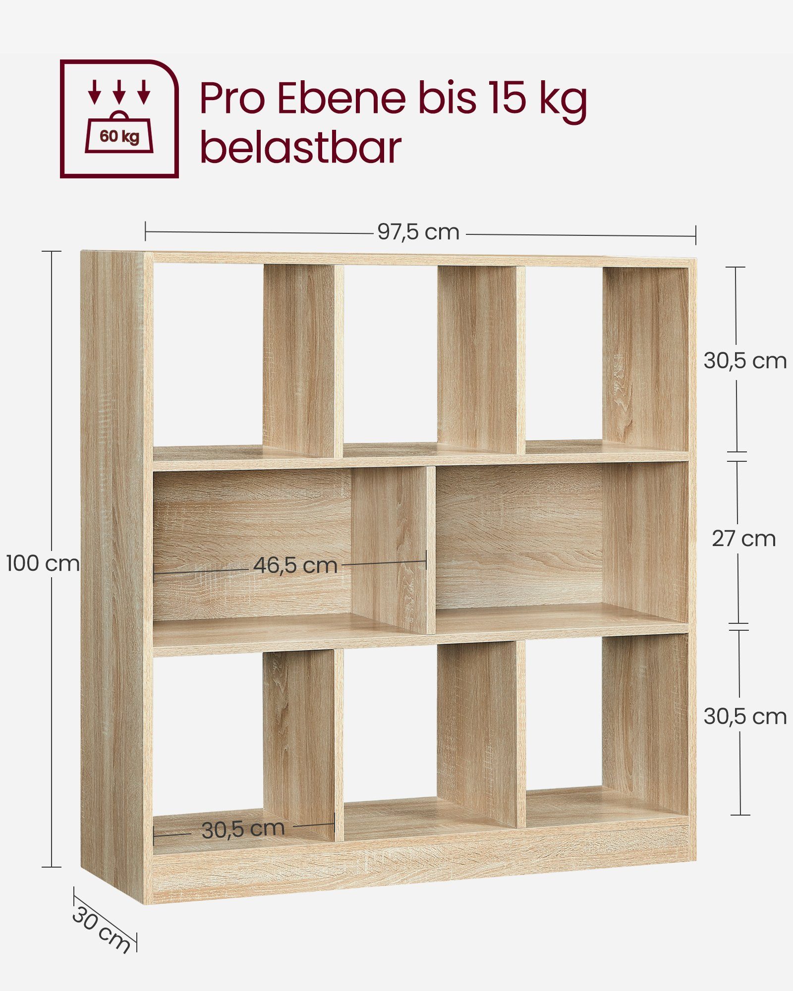 VASAGLE Bücherregal, Regal, Würfelregal, Standregal, 8 günstig online kaufen
