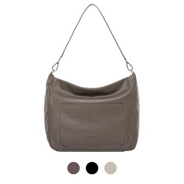 BACCINI Schultertasche Leder Schultertasche Damen REMI, Beuteltasche Echtleder für Damen, Umhängetasche taupe