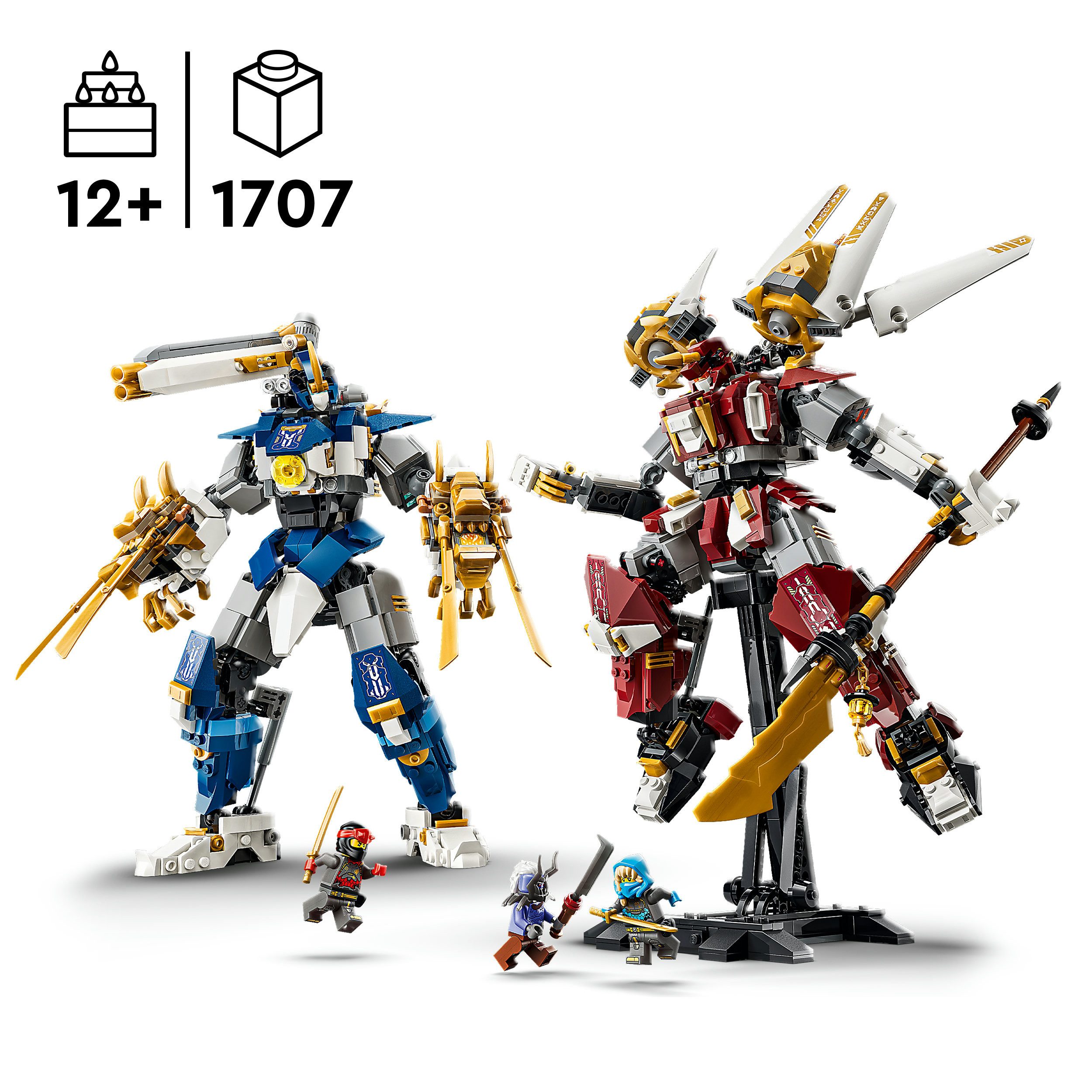 LEGO® Die Zwillings-Titanmechs (71870), LEGO Ninjago Konstruktionsspielsteine, (1707 St), Made in Europe