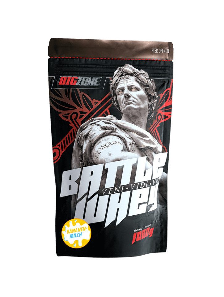 BigZone Battle Whey 1000g - Bananen-Milch Pulver, 1000 g, Pulver