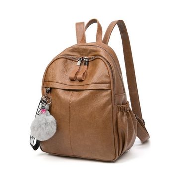 AUKUU Freizeitrucksack Damen Leder wasserdichter Rucksack, modisch und lässig