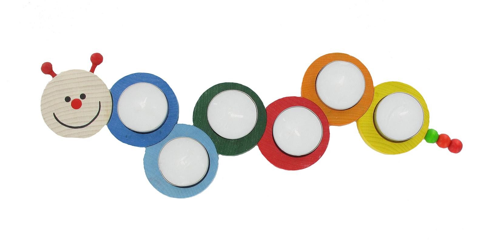 HOBEA-Germany Торшеры Geburtstagsraupe (Teelichthalter für 6 Teelichter, 6 Настольные лампы), für Teelichter