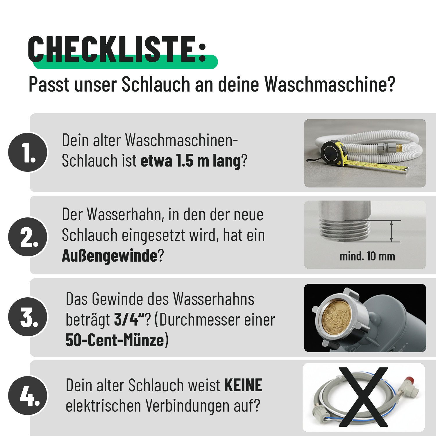 greate. Zulaufschlauch Aquastop Schlauch Waschmaschine 1,5m 3/4 Zoll Waschmaschinenschlauch, Zubehör für Waschmaschine, Aquastop