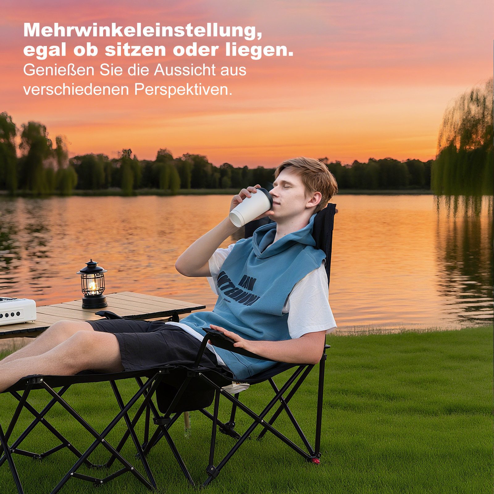 CITYSPORTS Campingstuhl Campingstuhl Faltbar mit Fußablage, günstig online kaufen
