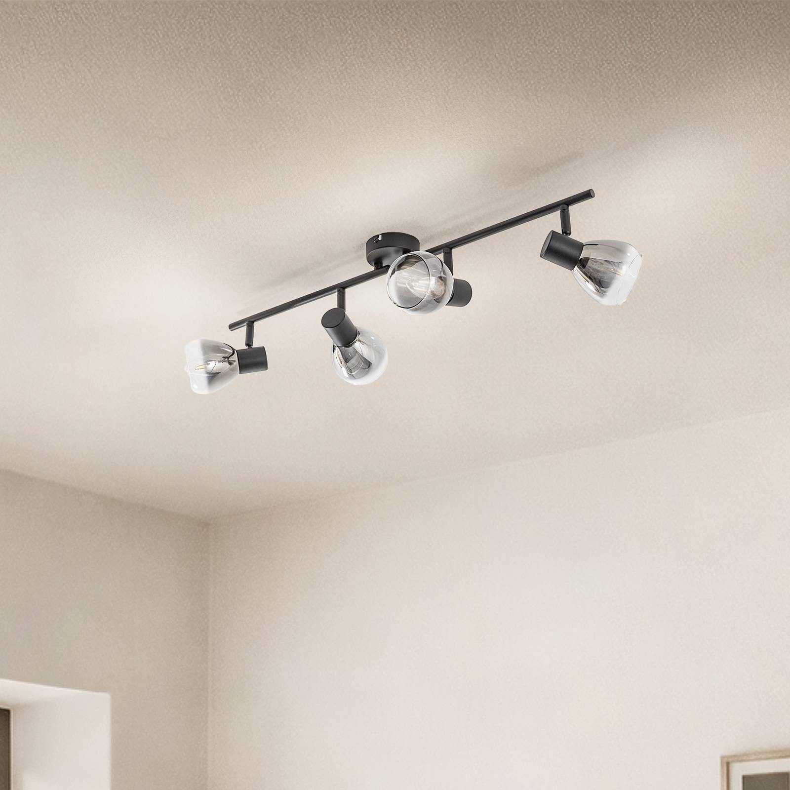 Lindby Deckenstrahler Pendura, Glas Alu IP20, 4 x 10 W LED