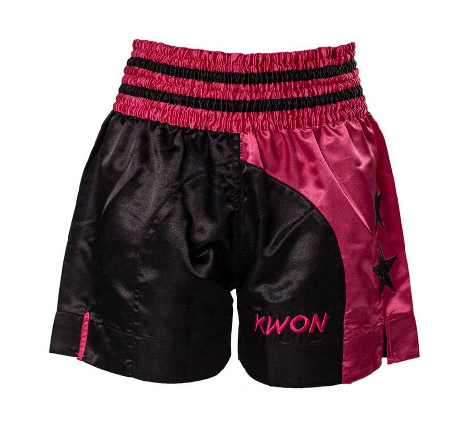 KWON Sporthose Thaiboxhose Damen Girl Muay Thai Shorts Kickboxen kurz  magenta pink (Stück) Edler Look, traditioneller Schnitt, Sterne, kräftige  Farben