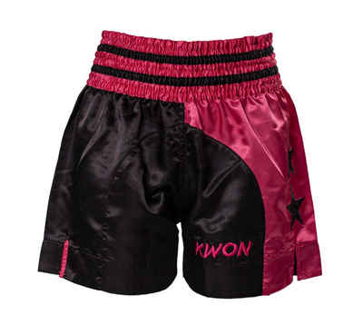 KWON Sporthose Thaiboxhose Damen Girl Muay Thai Шорты Kickboxen kurz magenta pink (Stück) Edler Look, traditioneller Schnitt, Sterne, kräftige Цвета(ов)