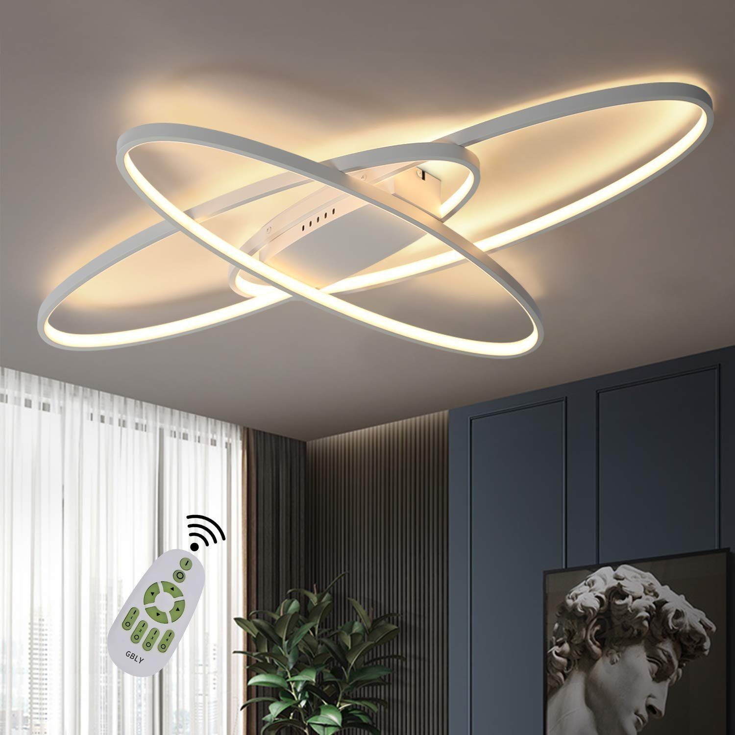 ZMH LED Deckenleuchte »LED Dimmbar Deckenleuchte Modern Weiß  Wohnzimmerlampe«, LED fest integriert, Dimmbar