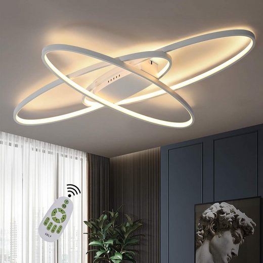 ZMH LED Deckenleuchte »LED Dimmbar Deckenleuchte Modern Weiß Wohnzimmerlampe Warmweiß
