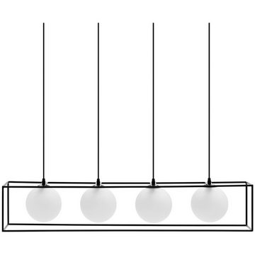 Uniprodo Pendelleuchte Pendelleuchte mit vier Glaskugeln G9 4 x 30 W Pendellampe Hängelampe