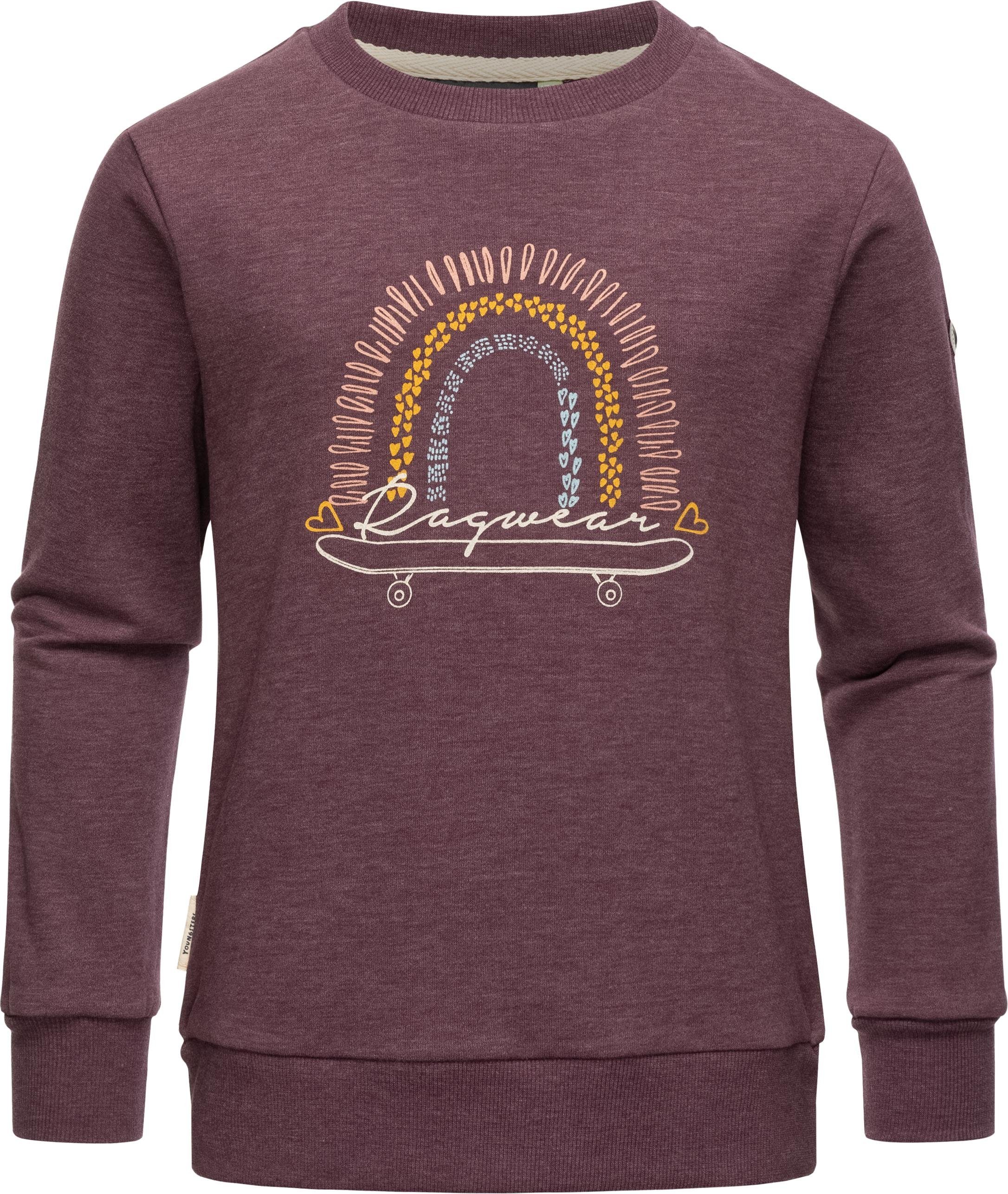 Ragwear Sweater Evka Print Organic stylisches Mädchen Sweatshirt mit coolem Print pflaume | Sweatshirts