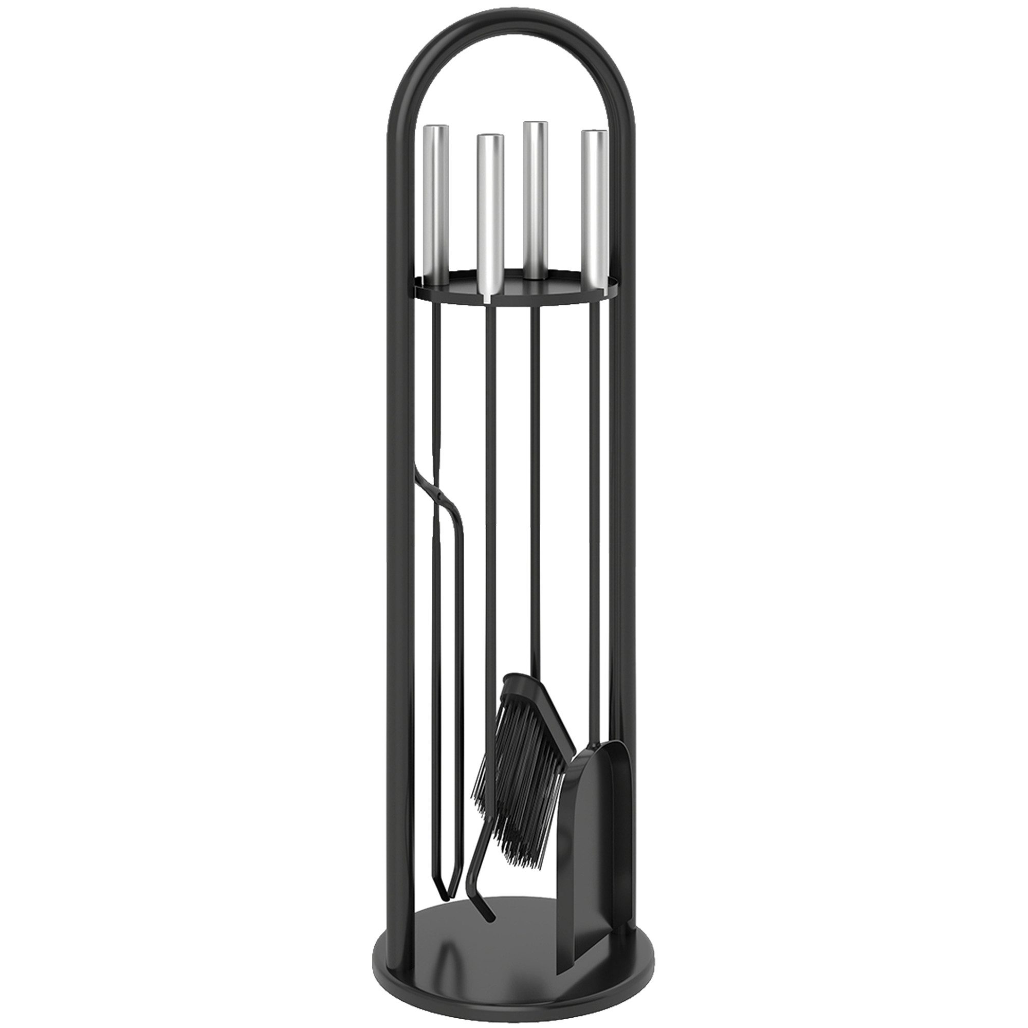 BlingBin Kamingarnitur Инструменты для каминов Set 5 teilig Kaminzubehör,Kamingarnitur aus Metall, (1er Set, 5-St., fünfteilige Инструменты для каминов Set), mit Besen, Schaufel, Schürhaken Zange Ständer